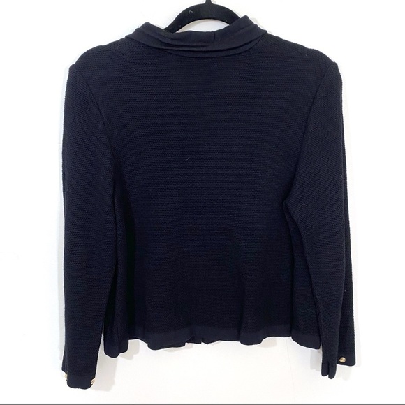 St. John Collection Black Knit Gold Button Front Jacket - Picture 4 of 6